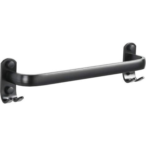 Barre porte-serviettes pour salle de bain - Support mural pour torchons de cuisine - Noir - 40 cm,AAFGVC (1/5)