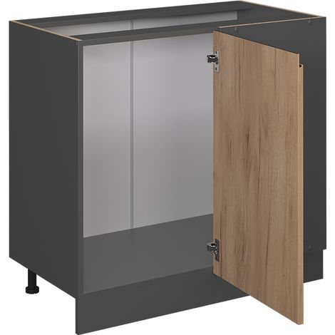Mobile ad angolo cucina R-Line, Quercia dorata, 86 cm Forma a J, senza piano di lavoro, Vicco