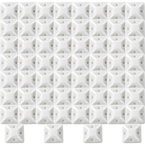Basi per fascette adesive, 100 pezzi (20 mm x 20 mm) Fascette autoadesive, supporto per fascette in plastica, base per fascette bianca