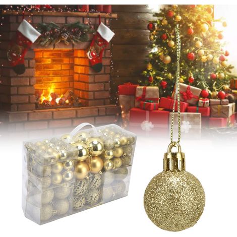 100 boules de Noël incassables, décorations dorées pour sapin et fêtes de fin d'année