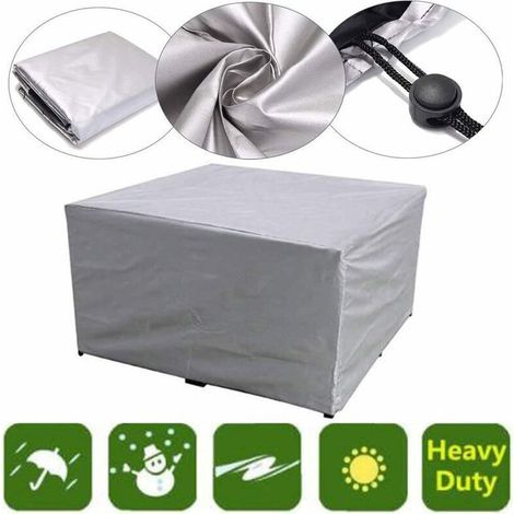 Telo di copertura per mobili da giardino in tessuto Oxford 210D, colore argento, impermeabile e antipolvere, dimensioni 180x180x90 cm. (1/3)