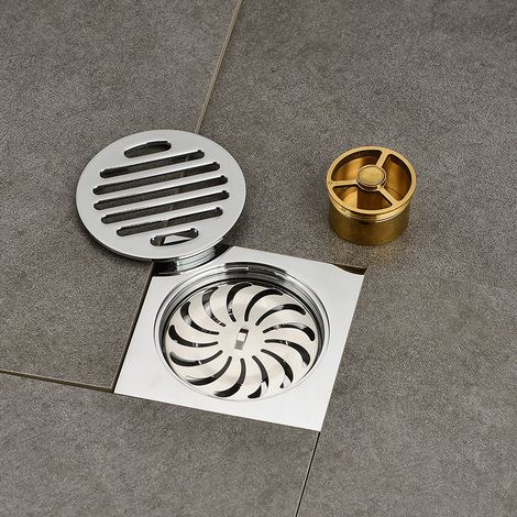 Siphon de sol en cuivre, 10 cm, avec protection anti-odeurs, adapté aux zones humides et à l'évacuation des eaux usées domestiques.-AquaForge (1/5)