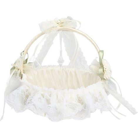 Cesto di fiori TuseRxln - YID - Matrimonio bianco - Pizzo bianco - Multiuso - Ampia capacità