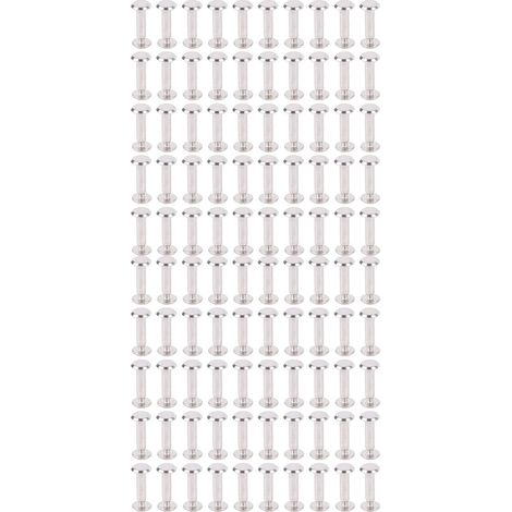 Lot de 100 rivets à vis M2 à tête plate ronde en acier inoxydable pour cuir et loisirs créatifs, 3 x 10 x 6 mm / 0,12 x 0,39 x 0,24 po (1/5)