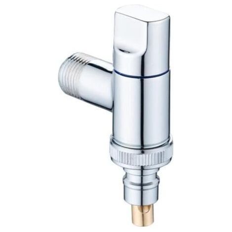 1 Piece (Silver) Solid Brass Single Washing Machine Faucet Wall Mounted Cold Garden Mop Pool Faucet Automatic Water Shutoff Faucet for Home (1/5)