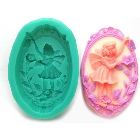 Silikonform für Feenmädchen, Fondant-Kuchenform, Modelliermasse, DIY-Schokoladenwerkzeug, Harzform, Fantasy-Stil, kreative Gebäckform (1/4)