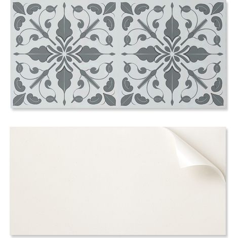 Baldosas de vinilo autoadhesivas - Decoraci贸n de pared para oficina con motivo vegetal en simetr铆a 10x40x20 cm