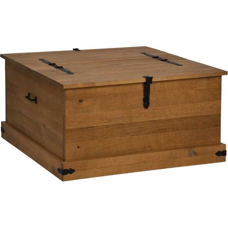 vidaXL Cassapanca HALDEN 91x91x47 cm in Legno Massello di Pino (1/5)
