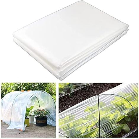 2 x 3M Bache Protection Serre en Polyéthylène, Extra épais Film Bache en Plastique Transparent, Résistant Couverture de Polytunnel pour Protection Serre de Plante de Jardin (1/4)