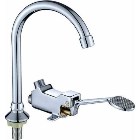 Grifo de pedal para fregadero de cocina, grifo de baño, grifo mezclador de lavabo, válvula de control de pie (1/5)