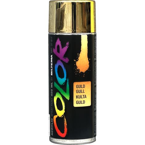 Vernice spray decorativa acrilica Biltema Gold Gloss Mirror Chrome 400ml (1/2)