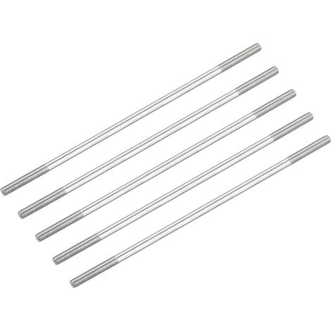 Double Terminal Goujon Vis (M6 Filetage 130mm Longueur) 5Pcs 304 Inox Acier Double Fileté Barre Boulons - pour Maison Entretien (1/5)