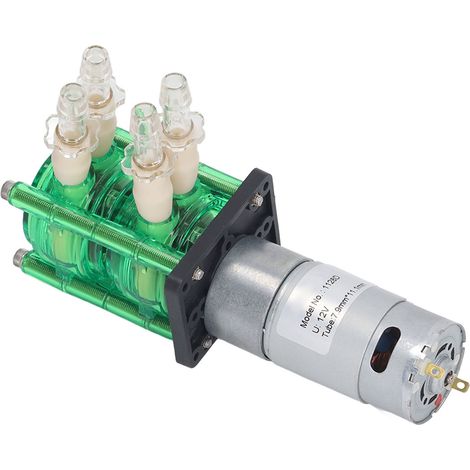 Pompe péristaltique à Double tête, coque verte, tube jaune, grand débit, eau résistante à la Corrosion, 700 ml/min, DC12V, 1200mA