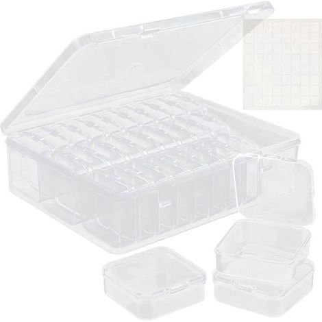 Boîte de rangement pour perles avec grand couvercle à charnière, idéale pour ranger les fournitures de loisirs créatifs et d'art du diamant. (1/5)
