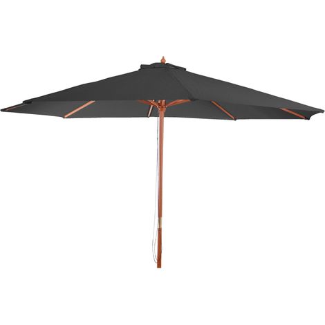 Sombrilla de jardín Ø 3,5m octogonal poliéster/madera 7kg antracita 040003821