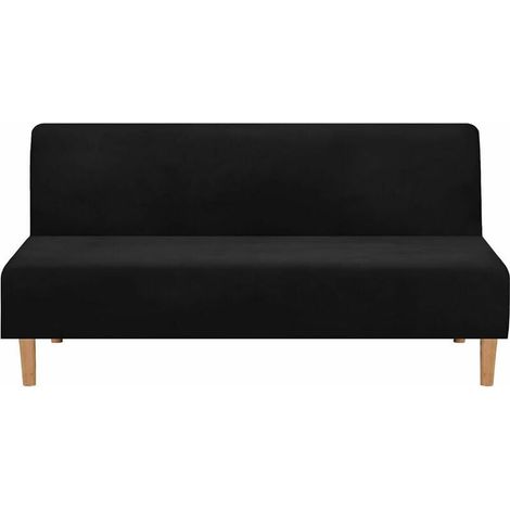 Ahlsen Funda de sofá plegable de color liso para sofá cama de poliéster negro para proteger muebles de interior y exterior (1/5)