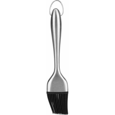 Brosse à barbecue 20 cm – Brosse de cuisson en silicone résistant à la chaleur – Manche en acier inoxydable (Lot de 1) (1/5)