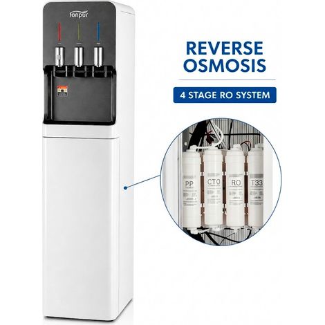 Fuente dispensadora de agua de pie FONPUR con ósmosis inversa – Agua fría, natural y caliente