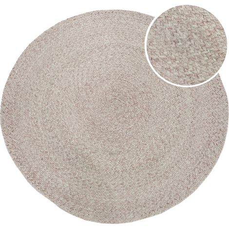 Axi Corfu Tapis D'Extérieur, Rond, Beige/Rosé, 180 X 180 Cm / Épaisseur : 5 Mm - Tapis Jardin Extérieur/Intérieur - Tapis Balcon Fabriqué À Partir De Bouteilles En Pet Recyclées (1/3)