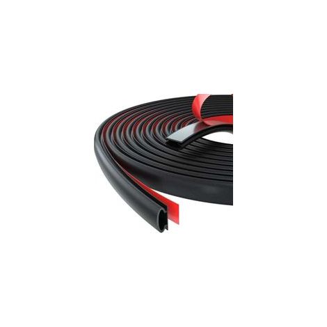 Joint Porte Fenêtre Isolant Froid et Phonique D-Profil,Joint De Porte D'Entrée Caoutchouc Autocollant,Bande PVC Cadre Porte Voiture(6M,D-Noir) (1/4)