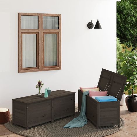 Baúl para cojines madera de abeto maciza antracita 150x50x56 cm vidaXL (1/5)