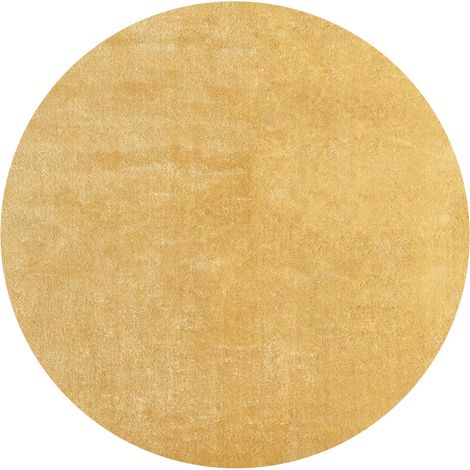FLOORNOVO Hochflor Teppich rund einfarbig - Ø 120 cm - Besonders Weicher Teppich Wohnzimmer & Badezimmerteppich - Pflegeleicht - vielseitig einsetzbar im Innenbereich (1/2)