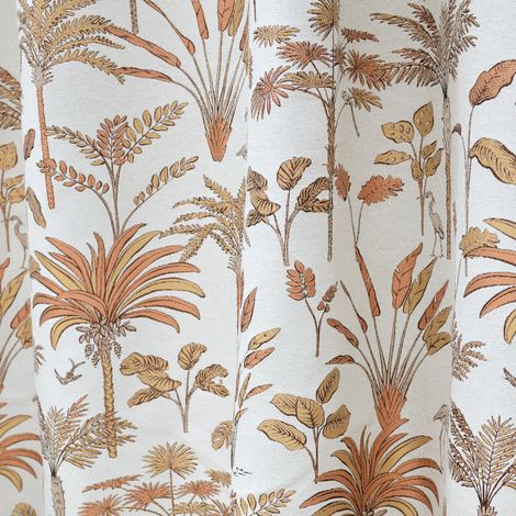 Tissu d'ameublement palmiers Terracotta 150 cm