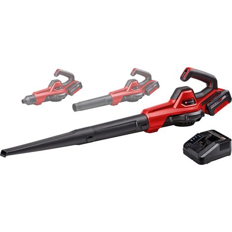 Einhell Souffleur sans Fil GE-UB 18/250 Li E Kit PXC (18V, Vitesse d’air 250 km/h, Tube en 3 Parties, variateur de Vitesse avec LED) Livré avec Batterie 4,0 Ah et Chargeur
