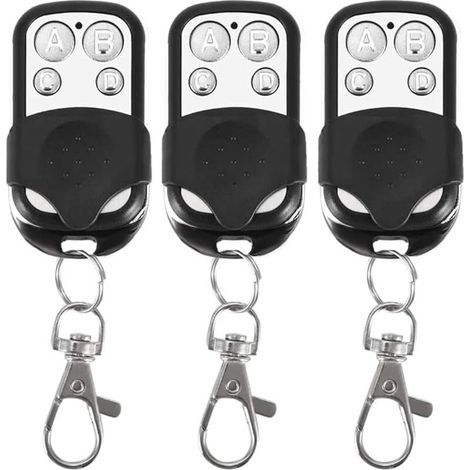 Lot de 3 télécommandes universelles pour Portail Automatique fréquence 433,92 MHz Code Fixe, 4 Boutons pour contrôler jusqu'à 4 Portes (1/4)