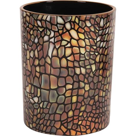 Photophore mosaïque verre marron 13x13x13cm