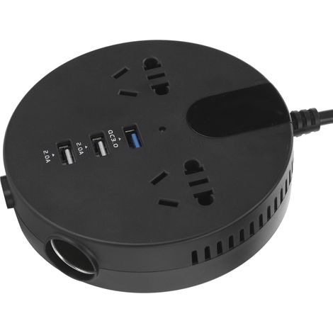 Onduleur Voiture 150W 12V/24V vers 220V avec Affichage Numérique LED - Noir (1/5)