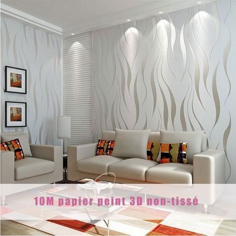 Papier peint 3D - MTEVOTX -Beige jaune - Chambre - 9.5mx0.53m - Effet peinture - Intissé (1/4)