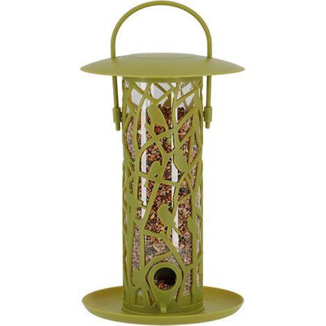 Comedero para p谩jaros tipo silo, 23 cm de altura.