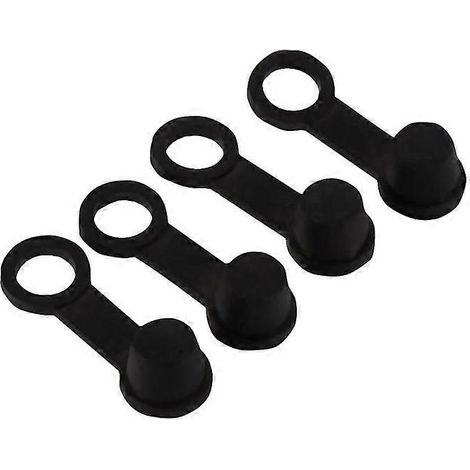 Lot de 4 bouchons de purge de freins en caoutchouc noir de 8 mm, avec graisseur intégré, pour moto. (1/5)