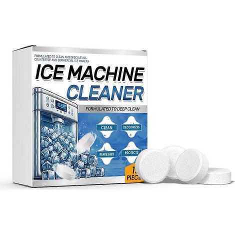 Nettoyant et détartrant pour machine à glaçons - Lot de 24 pastilles nettoyantes pour réfrigérateur - Format : 12 comprimés/boîte (1/4)