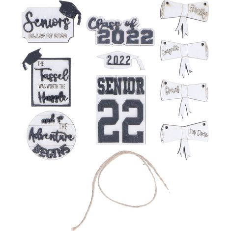 Décoration Plateau Étages Diplôme 2022 - Toque et Toge de Cérémonie - Accessoires Graduation Noir (1/5)
