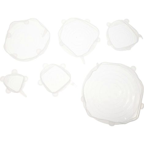 Ensemble de 6 fards à joues, encres à lèvres, couvercles de conservation en silicone extensibles pour bols. (1/5)