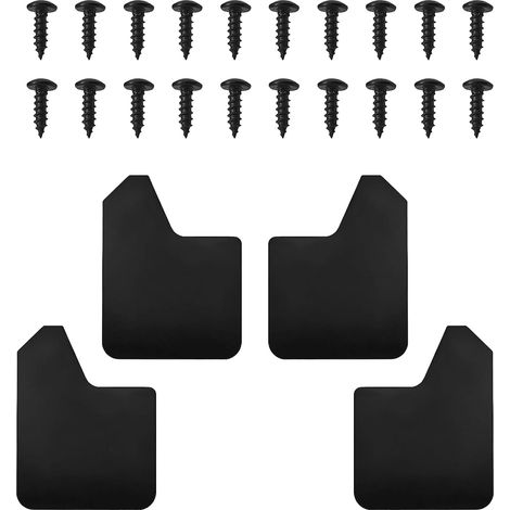 Ensemble de 4 garde-boue universels pour voiture, kit de garde-boue flexible avec clips de fixation à rivets, accessoires de garde-boue universels tout-terrain avant et arrière, convient aux camionnet (1/5)