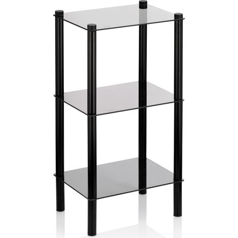 Mensola da bagno Kela Lars, vetro/metallo, portata massima 30 kg, dimensioni 40 x 30 x 76,5 cm. (1/3)