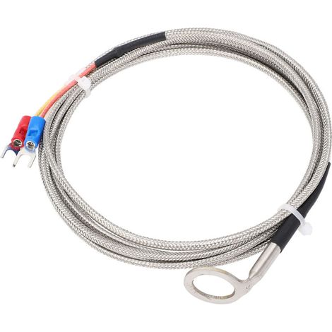 K Type Car Temperature Sensor Cylinder Temperature Temperature Connector Thermocouple Connector Sensing Line with 14mm ID Washer (2m)