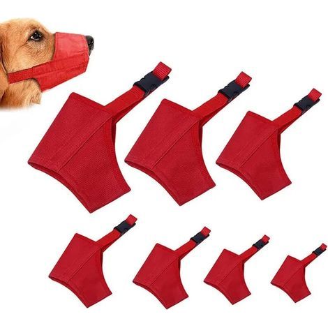 Muselières pour Chiens - 7 Pièces - Douces et Confortables - Réglables - Couleurs Multiples (1/4)