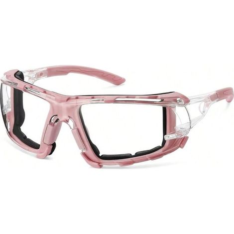 Lunette de Protection Travail, Lunettes de Sécurité, Anti-rayures, Anti-buée, Enveloppantes, Design avec un Style Unique et Moderne, homme & femme(Rose) (1/2)