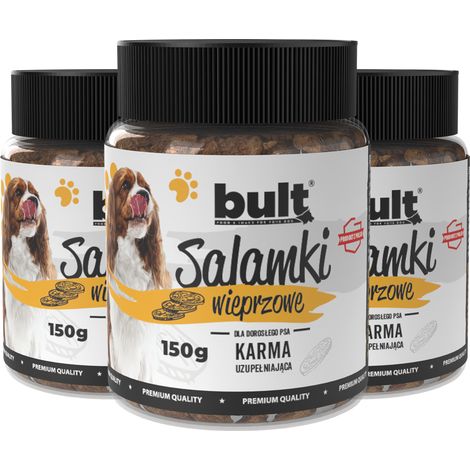BULT Salamki Hundeleckerlis Schweinefleisch 3x150g (1/3)