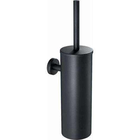 Black Hanging Toilet Brush with Brush Holder, 304 Stainless Steel Toilet Broom with Long Handle, Toilet Brush with Antibacterial Brush Holder (1/4)