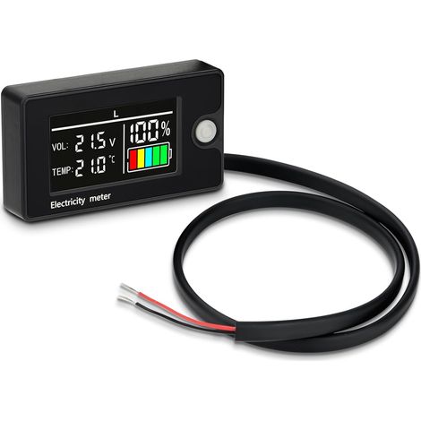 Moniteur de capacité de batterie 12 V 24 V 36 V 48 V 60 V 72 V 84 V CC 8-100 V LCD niveau de batterie étanche avec capteur de température alarme pour voitures, bateaux, camping-car. (1/5)