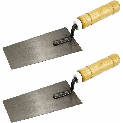 Green Mobility – TAIZER 2-teiliges Trapezkellen-Set aus Edelstahl mit Holzgriff, unverzichtbare Putzkelle, Putzspatel, unverzichtbares Maurerwerkzeug-Set (1/5)