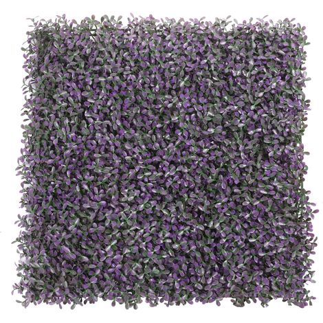 Mur de haie artificielle, mur végétal, décoration murale, idéal pour un mariage, 50 x 50 cm, violet (1/5)