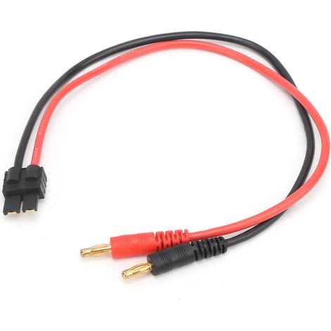 Câble silicone TRX 14 AWG avec connecteur banane 4.0mm pour chargeur batterie LiPo B6 (1/5)