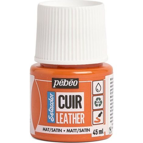 Peinture pour cuir - Setacolor - Orange - 45 ml - Acrylique - Mixte - Personnalisation (1/4)
