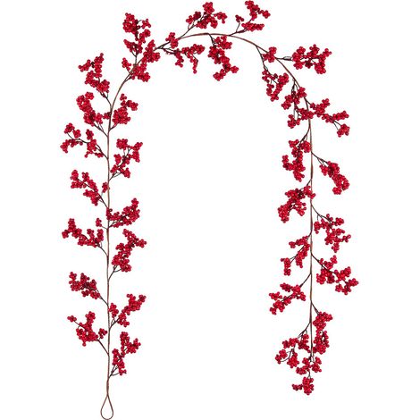 Vigne, de fruits rouges simulée de 1,8 M, vigne de baies simulée, guirlande lumineuse (3 mètres 20 lumières,lumière chaude) (1/5)